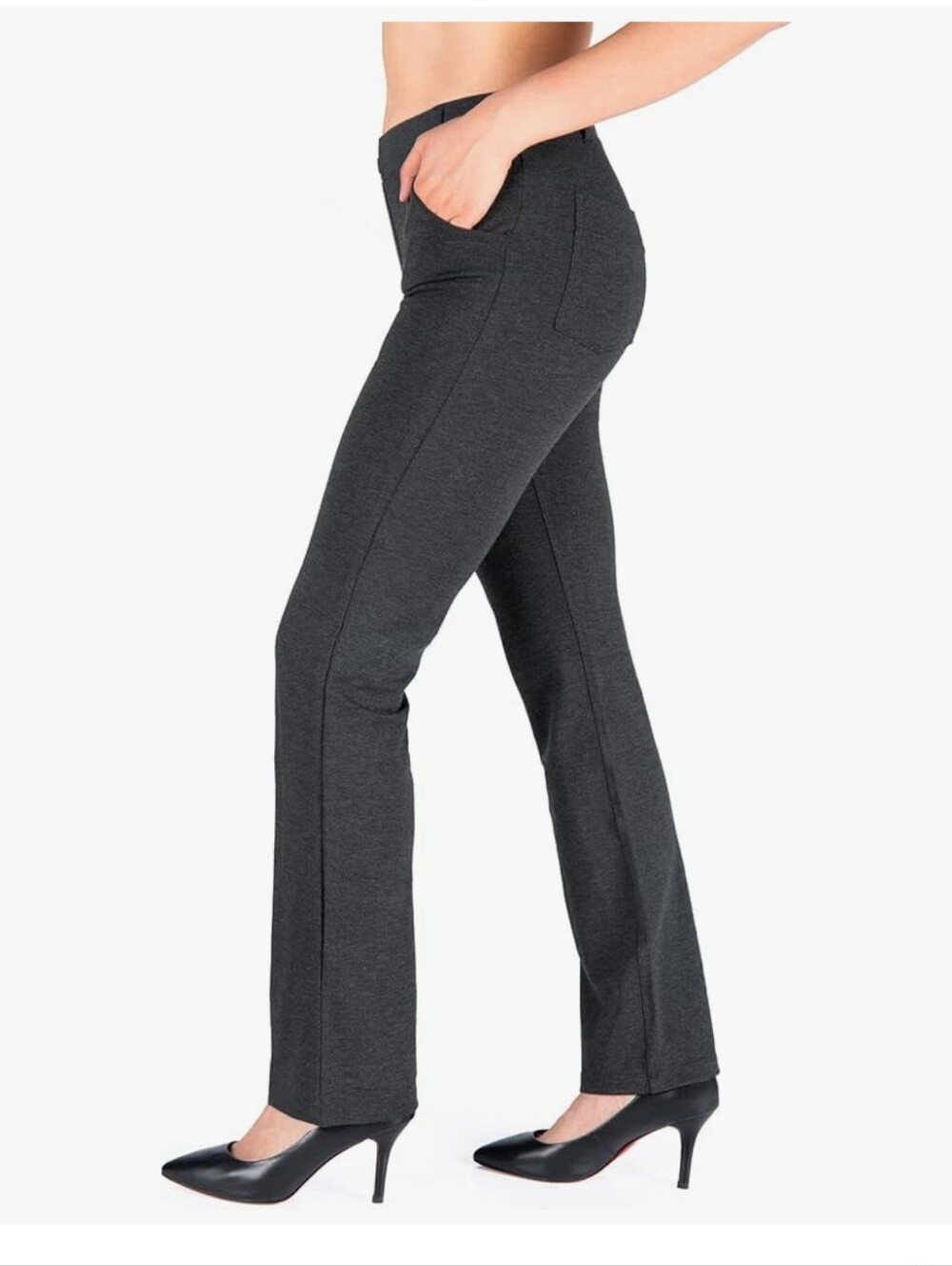 Yogipace,Belt Loops,Women's Petite Straight Leg Yoga Dress Pants M